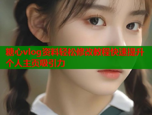 糖心vlog资料轻松修改教程快速提升个人主页吸引力 糖心vlog资料轻松修改教程快速提升个人主页吸引力